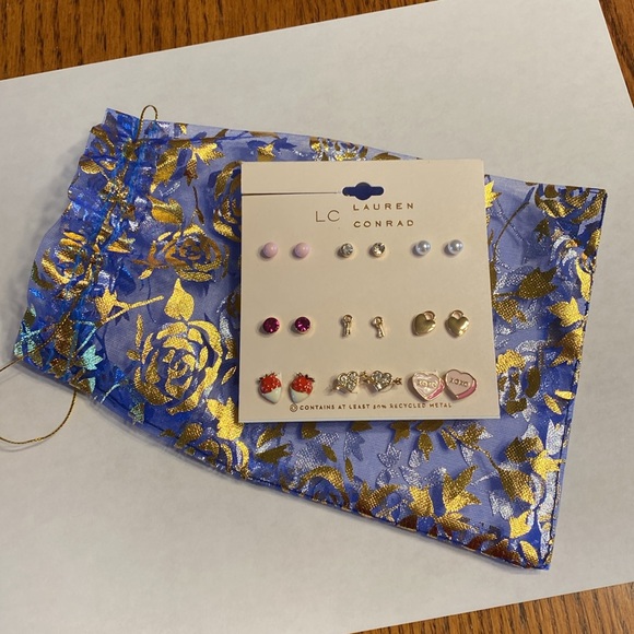 LC Lauren Conrad  set of 9 stud earrings - Picture 8 of 10